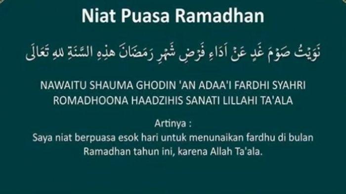 Niat puasa Ramadhan